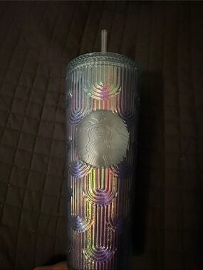 Starbucks 24oz Iridescent Rainbow Stainless Tumbler with Logo